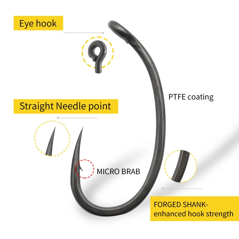 10pcs Carp Fishing Hook Curved - Fishing Hook Barbless 评论和价格