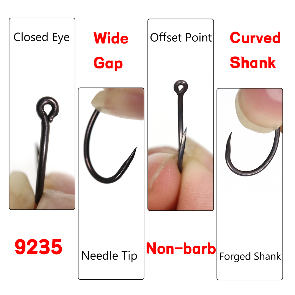 50PCS Matt Black Carp Fishing  - Fishing Hook Assortment 评论和价格