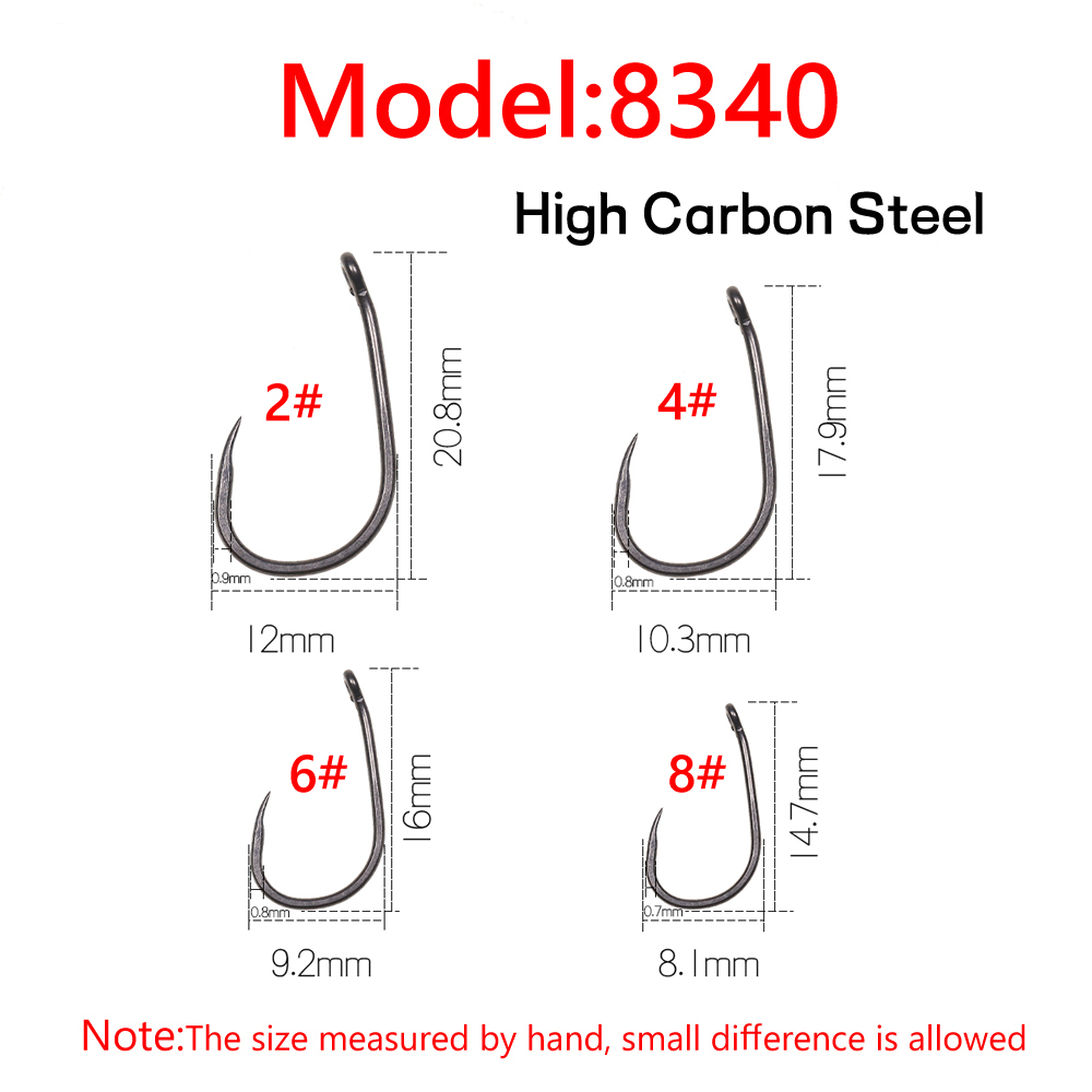50PCS Matt Black Carp Fishing  - Fishing Hook Assortment 评论和价格