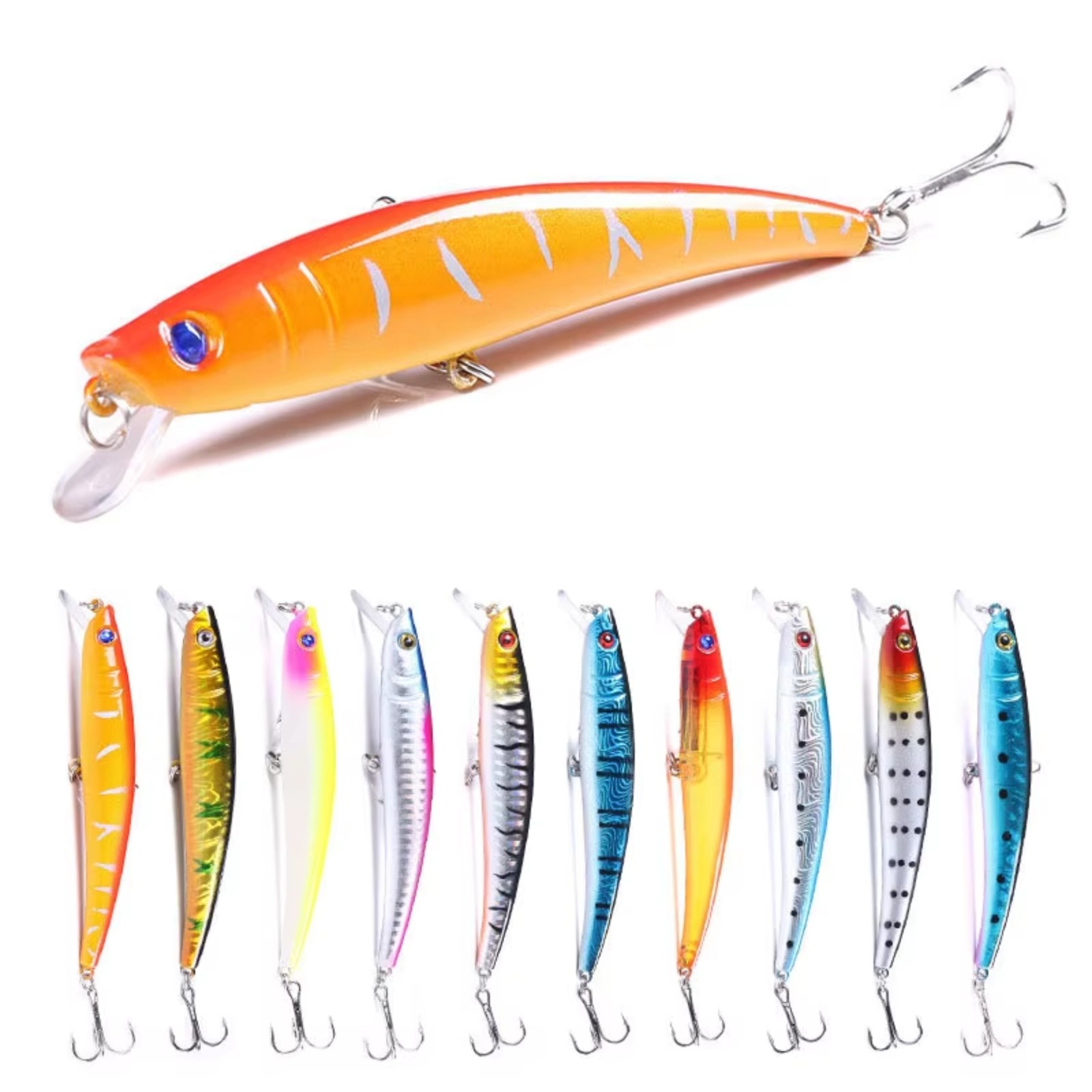 Minnow Fishing Lure 110mm 13g  - Fishing Hook Treble 评论和价格
