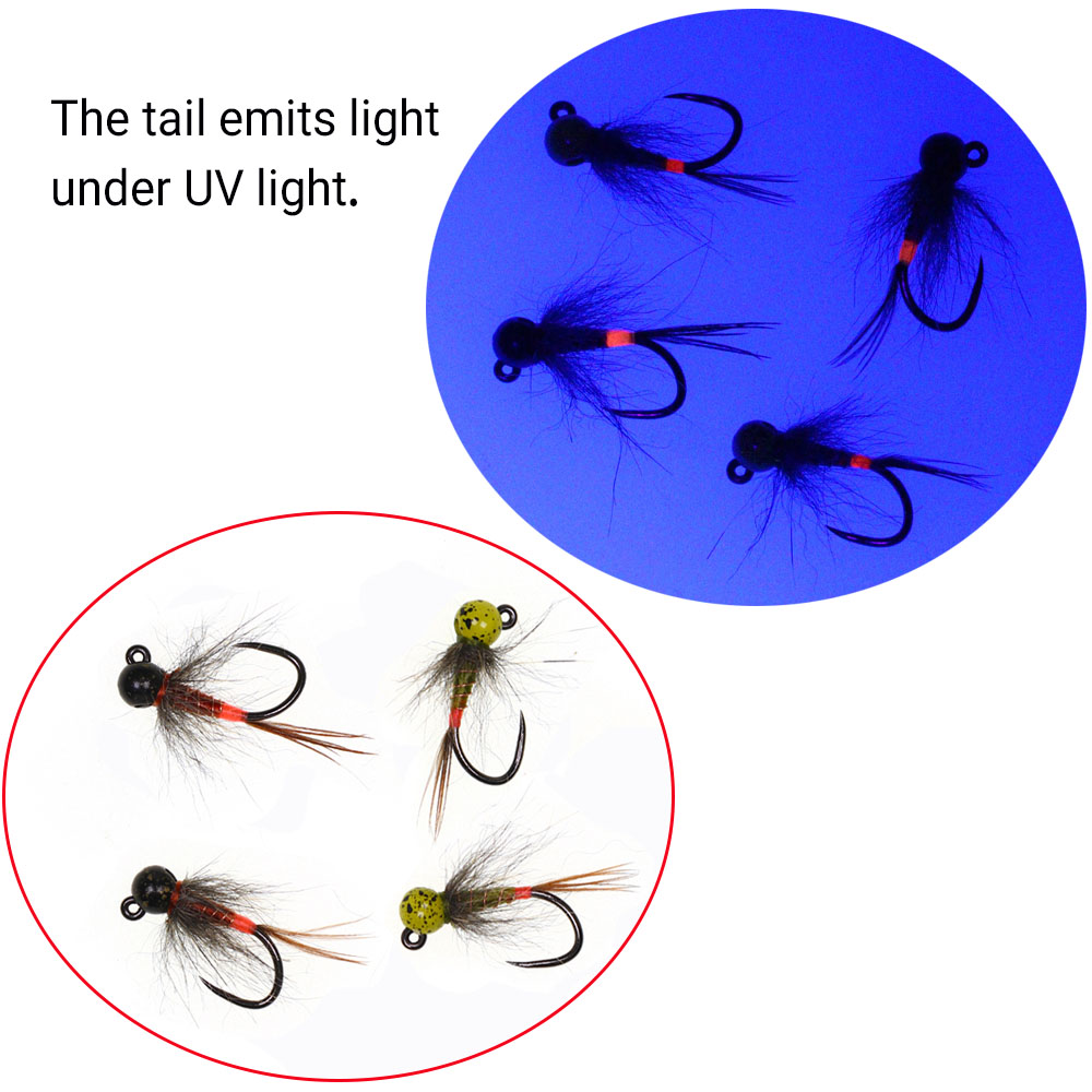 6PCS Jig Tungsten Bead Head Ny - Fishing Hook Barbless 评论和价格