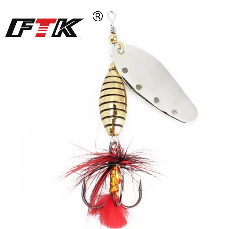 FTK 6g 12g 16g Metal Spinner B - Fishing Hook Treble 评论和价格