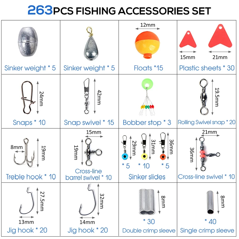 263pcs Outdoor Fishing Accesso - Fishing Hook Jig 评论和价格