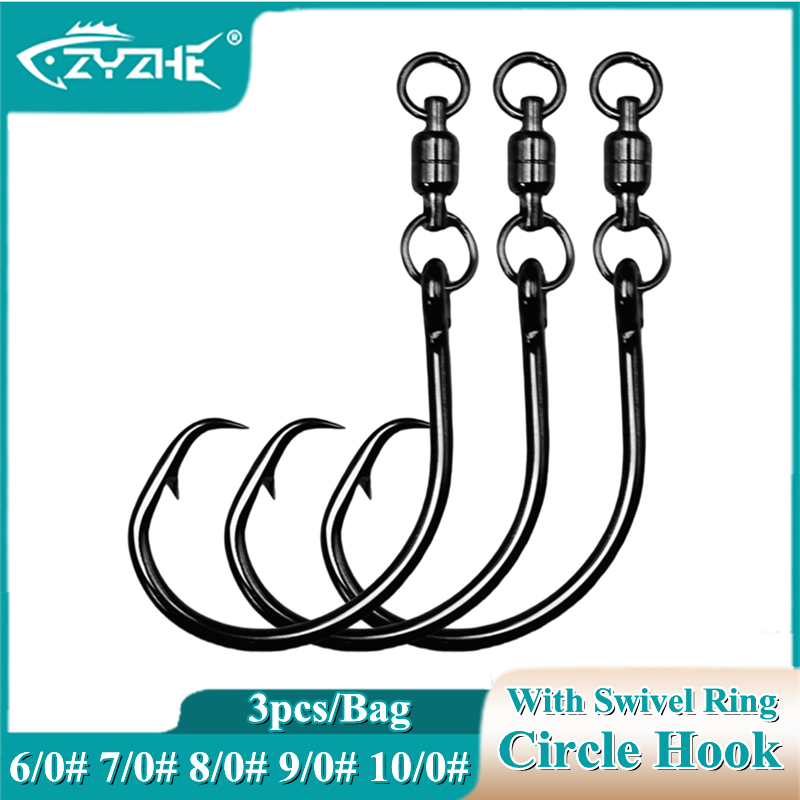 ZYZHE 3/6/9pcs Circle Hooks Wi - Fishing Hook Barbless 评论和价格