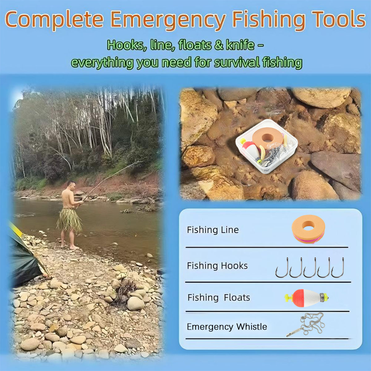 Portable Emergency Fishing Gea - Fishing Hook Box 评论和价格