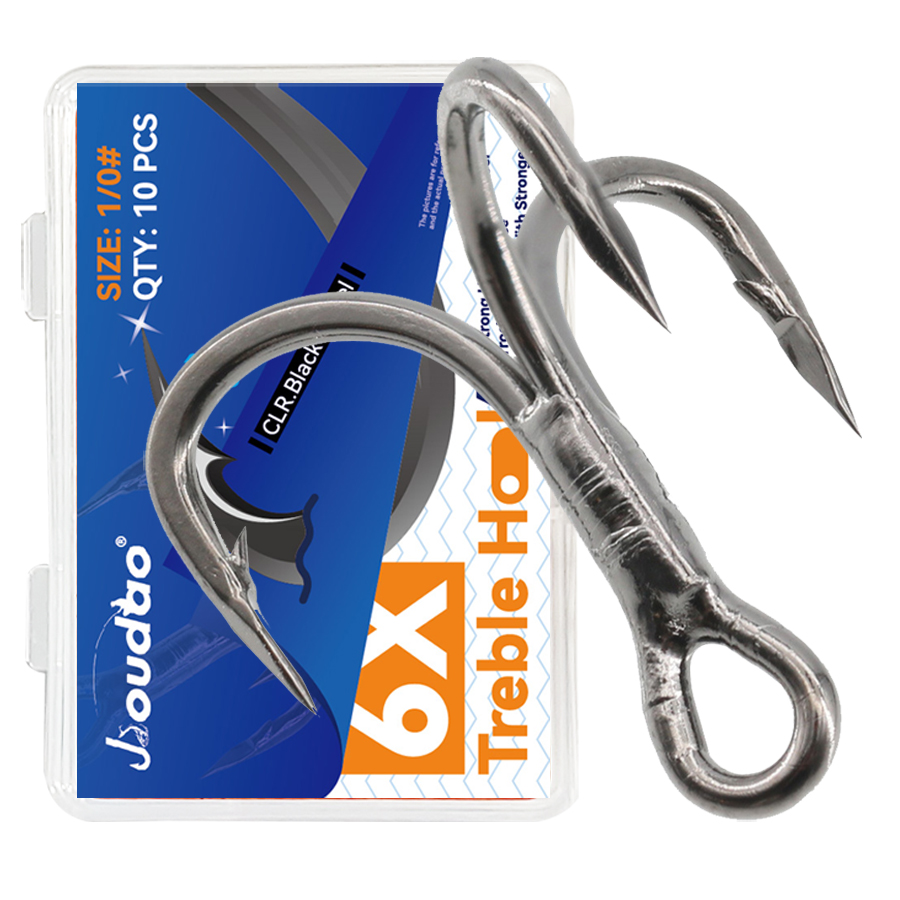 6X Fishing Treble Hooks Black  - Fishing Hook Assortment 评论和价格