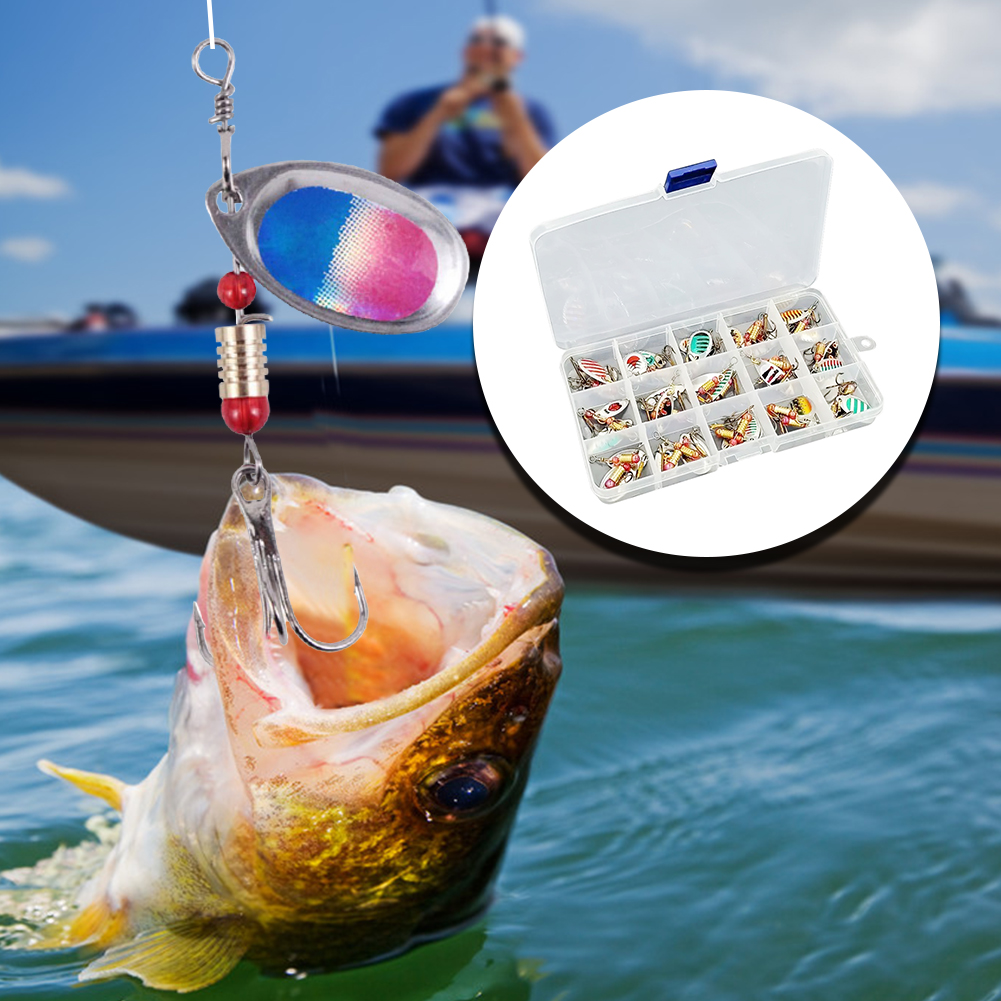 30pcs Metal Spoon Spinner Fish - Fishing Hook Treble 评论和价格