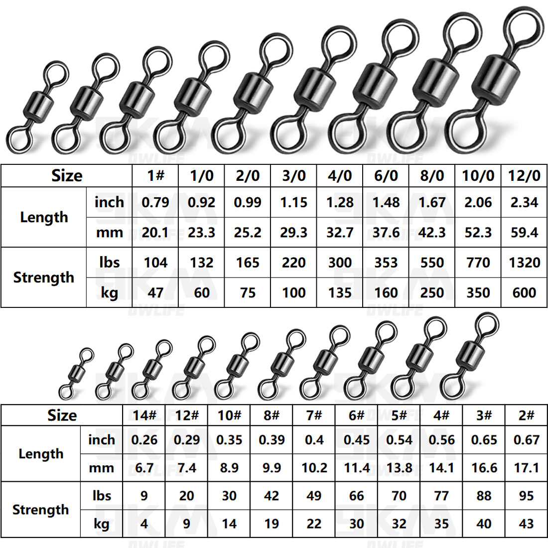 Fishing Rolling Barrel Swivel  - Fishing Hook Barbless 评论和价格